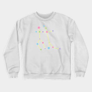 Gemini Zodiac Constellation in Rainbow Pastels Crewneck Sweatshirt